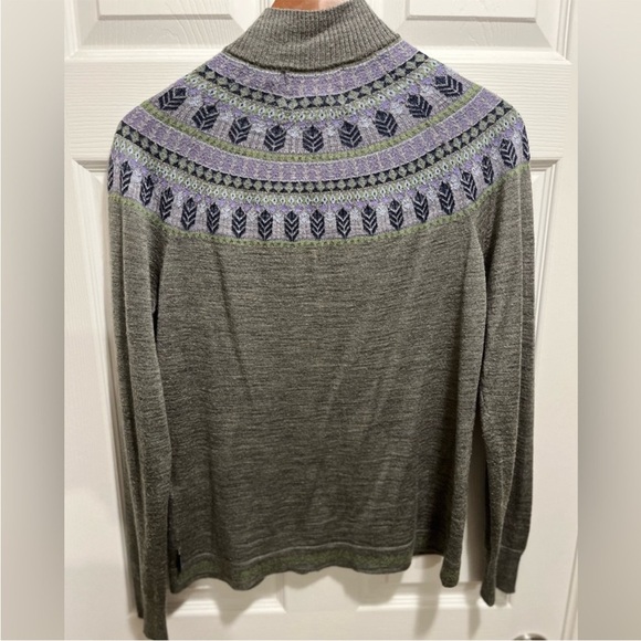 WOOLRICH FAIR ISLE WOOL BLEND FULL ZIP SWEATER SIZE LARGE - Picture 2 of 7